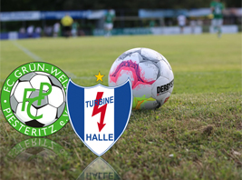 Turbine gastiert am Samstag im Volkspark Piesteritz (Hintergrundfoto: FC Grün-Weiß Piesteritz)